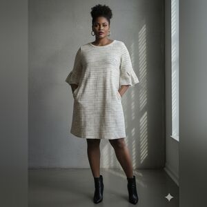 Timeless and Chic LOFT Plus Rainbow Tweed Knit Dress